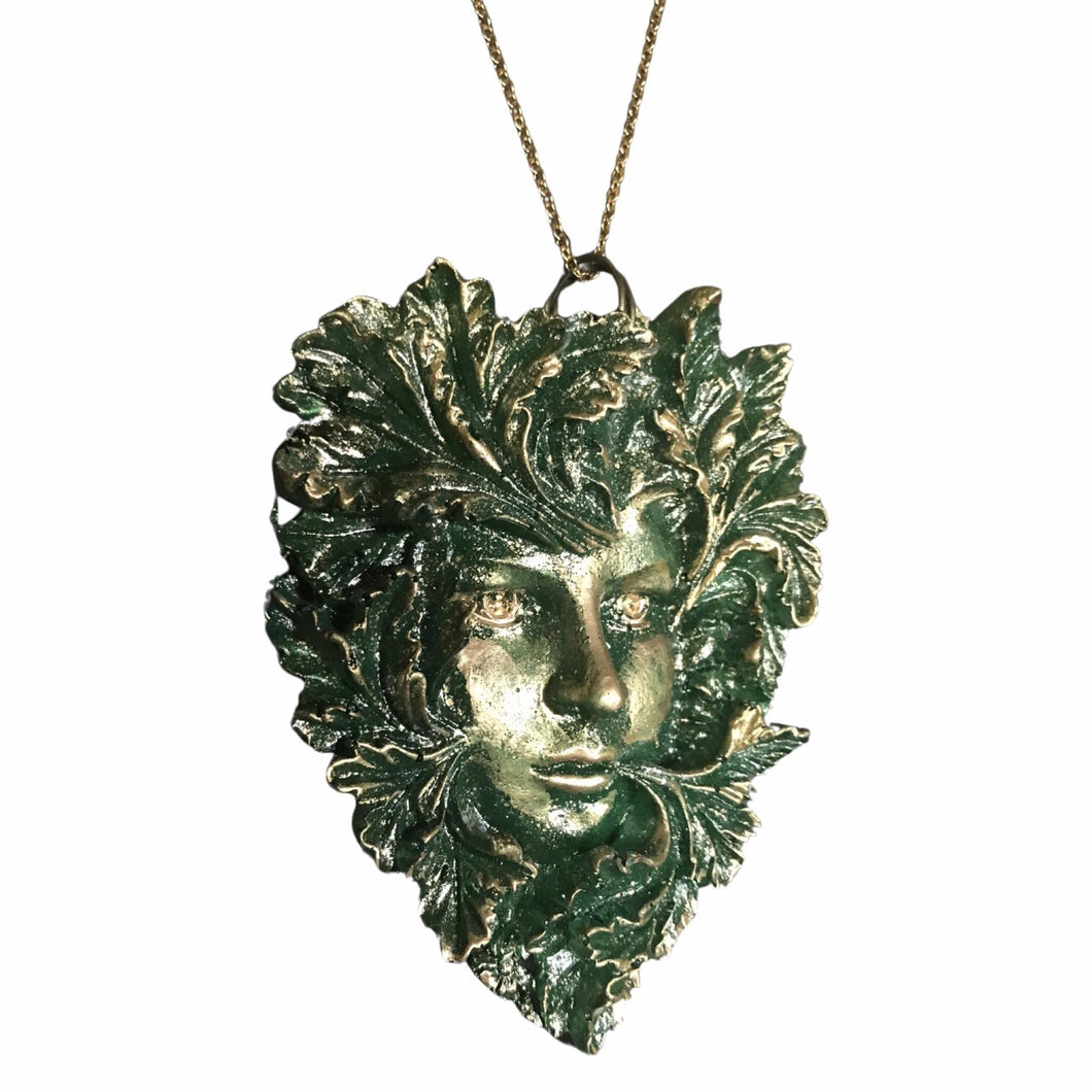 Lady of the Woods Necklace - oversized / art resin (Karen Hansen Art)