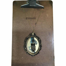 Load image into Gallery viewer, Victorian / Steampunk Owl Assemblage Art  Necklace - oversized framed / art resin (Karen Hansen Art)
