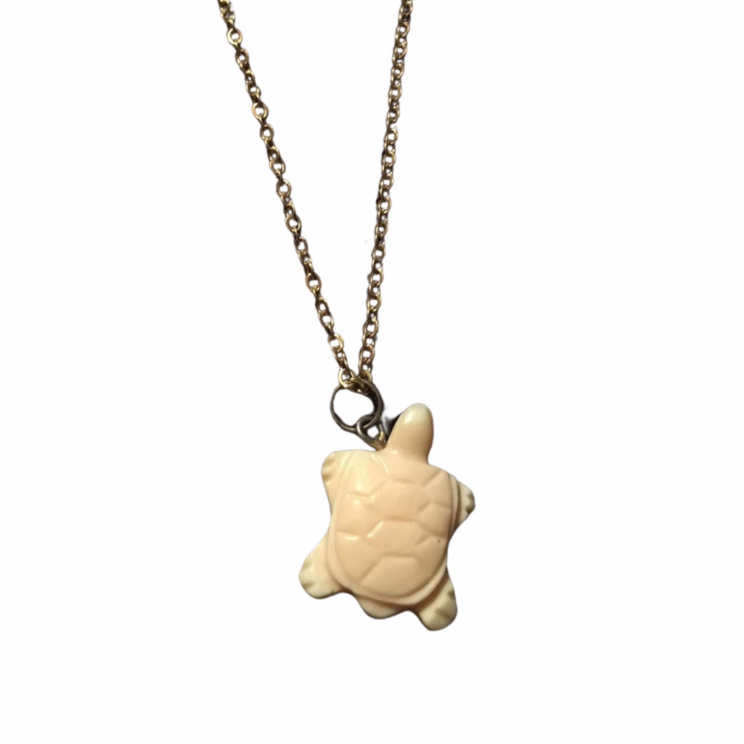 Carved Bone Turtle Necklace