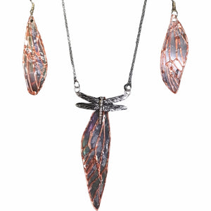 Fairy Wing / Dragonfly  Art Necklace and Earring Set