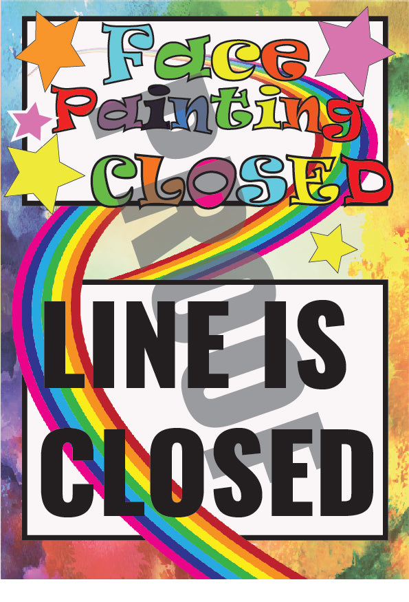 Face Painting CLOSED- Digital Download - Ready to Print Signage ...