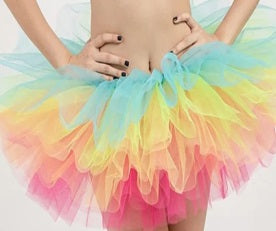 RAINBOW TULLE TUTU -  Miniskirt (One Size)