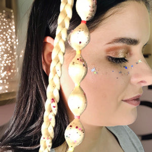 Fantasy Hair -Single White w/ glitter Bubble Braid ( Fantasy Braids )