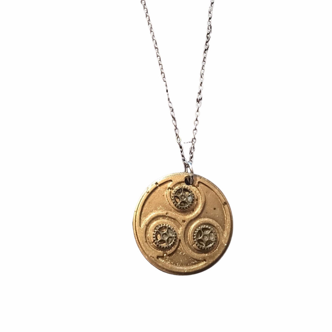 Triskele - Trinity Spiral Symbol Steampunk Necklace