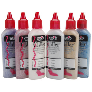 TULIP Dimensional Fabric Paint - 37ml / 1.25oz - BLING BUILDER - GLITTER SILVER
