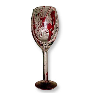 Bloody Wine Glasses (2) Hand Painted