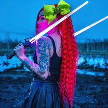 Load image into Gallery viewer, Oversized Fashion Bow - Artful Addiction (Neon Pirate)
