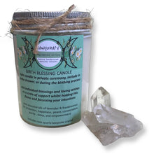 Load image into Gallery viewer, CANDLECRAFT -BIRTH BLESSING Intention Candle (300ML) Lavender and Frankincense w/ Rose Quartz
