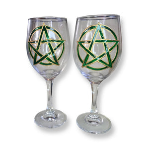 MAGICK GIFTWARE Pentacle Wine Glass (2)