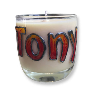 CANDLECRAFT - Personalised Candle: Artist Painted Glass  (300ML) - Choose your Fragrance and Colour/s