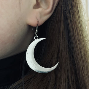 Crescent Moon Earrings - Silver